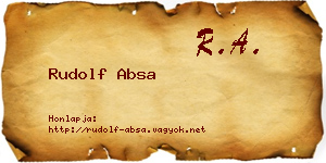 Rudolf Absa névjegykártya
